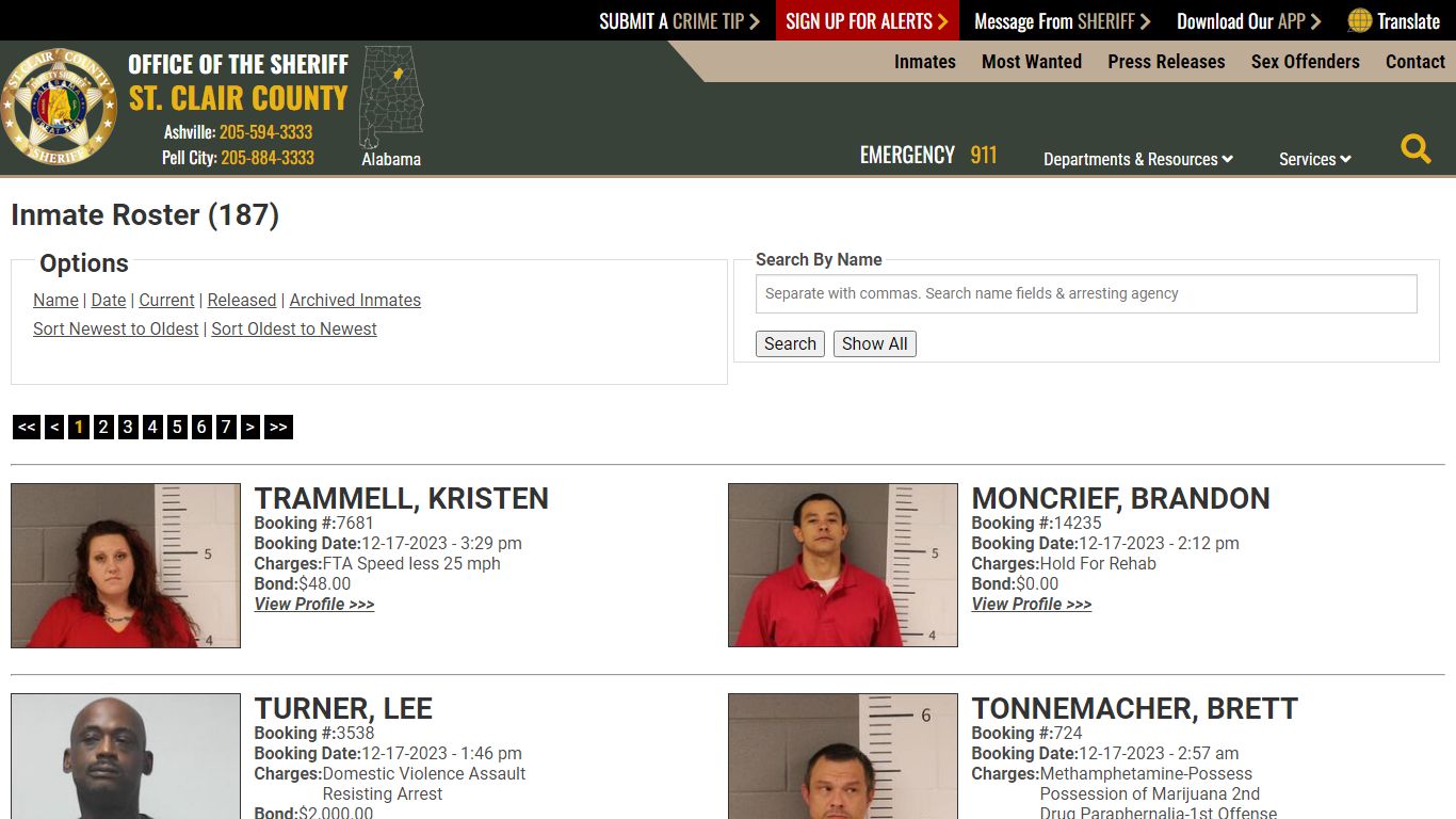 Inmate Roster - Current Inmates Booking Date Descending - St. Clair ...
