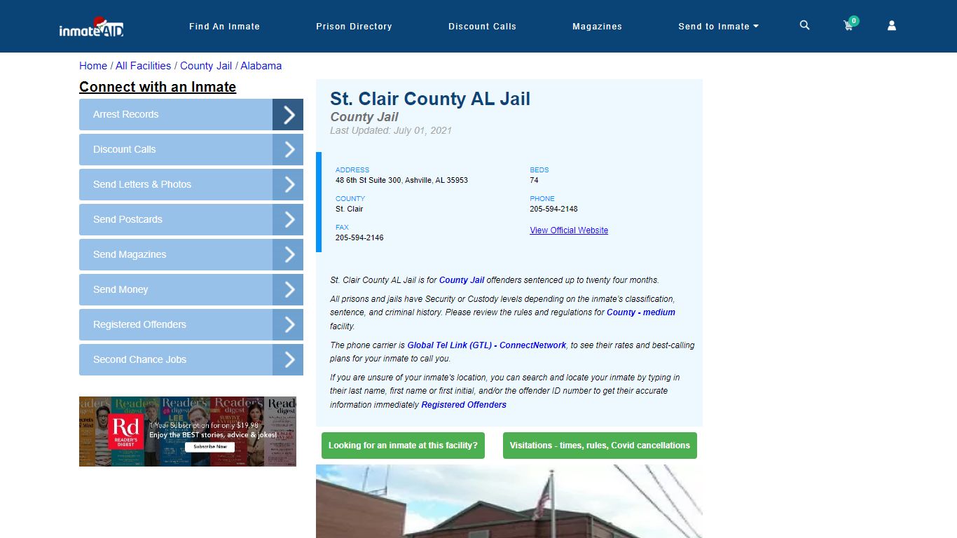 St. Clair County AL Jail - Inmate Locator - Ashville, AL