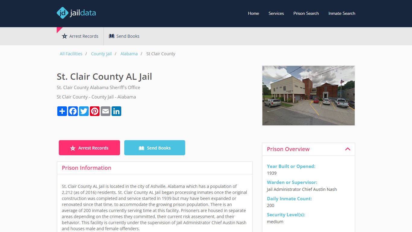 St. Clair County AL Jail Inmate Search and Prisoner Info - Ashville, AL